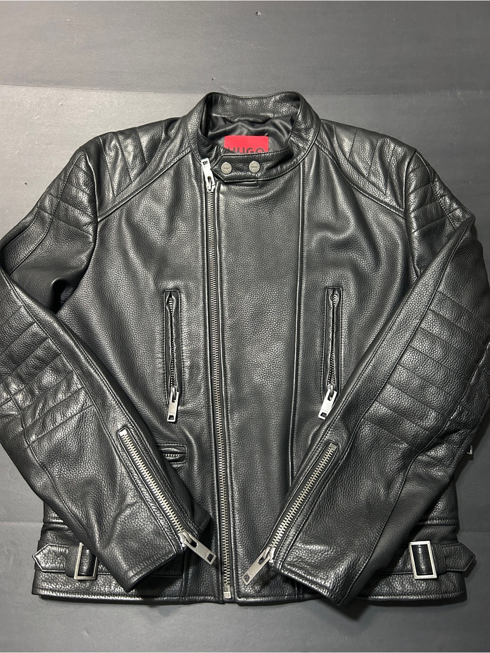 Hugo Boss Black Leather Bomber Jacket